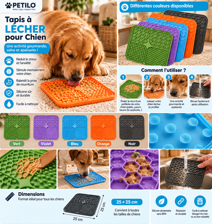 🐶 Tapis de Léchage PETILO™ — Slow Feed & Enrichissement