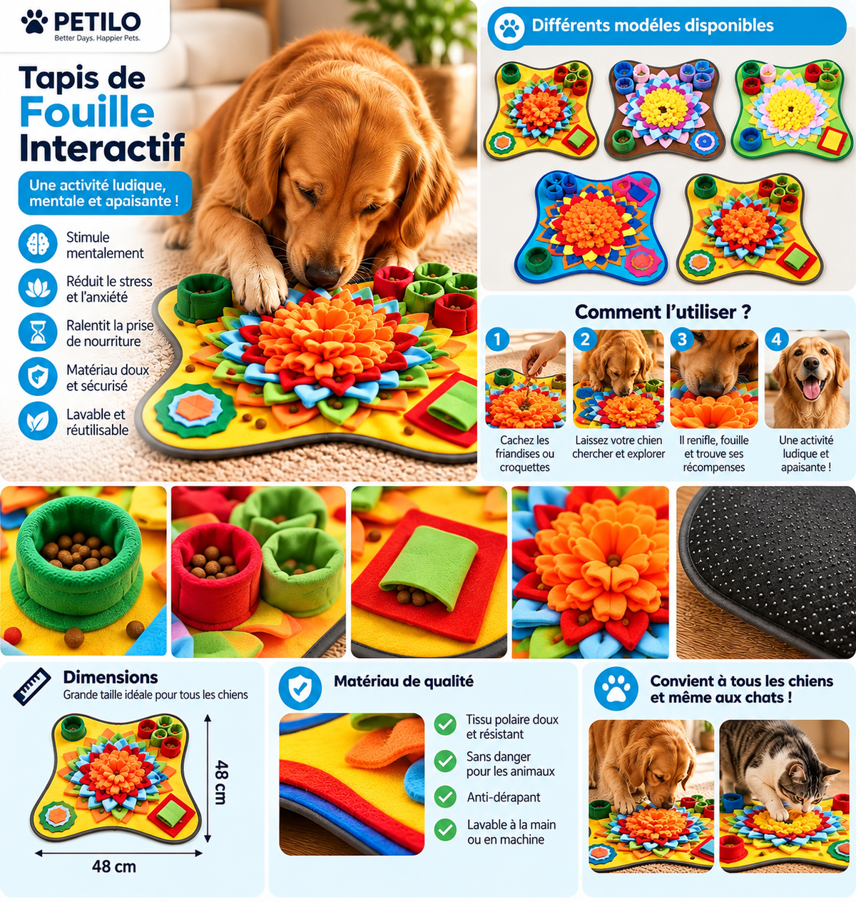 🐶 Tapis de fouille interactif pour chien