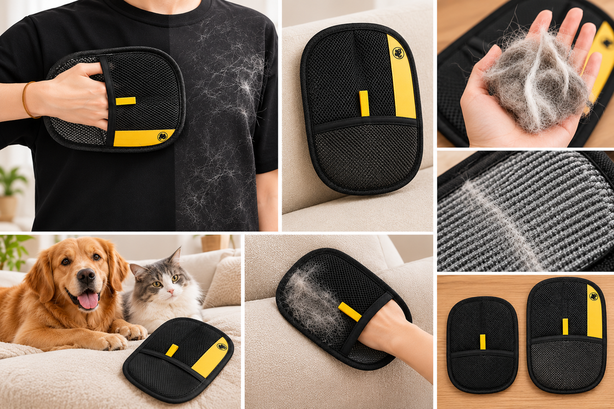 Gant Anti-Poils Réutilisable pour Chiens & Chats — Lot de 2