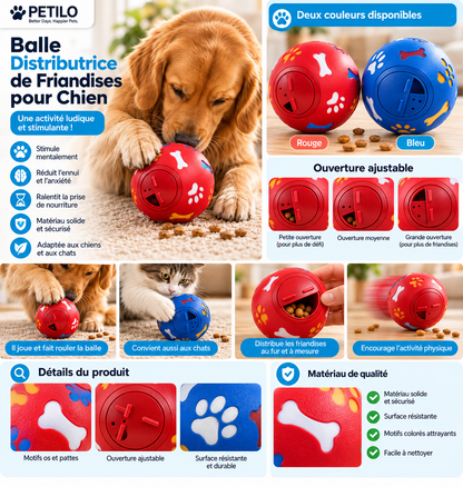 Balle Distributrice de Friandises Interactive pour Chien & Chat