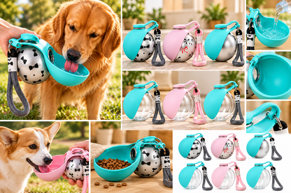 🐶 Gourde Portable 2-en-1 pour Chien avec Gamelle – 285 ml