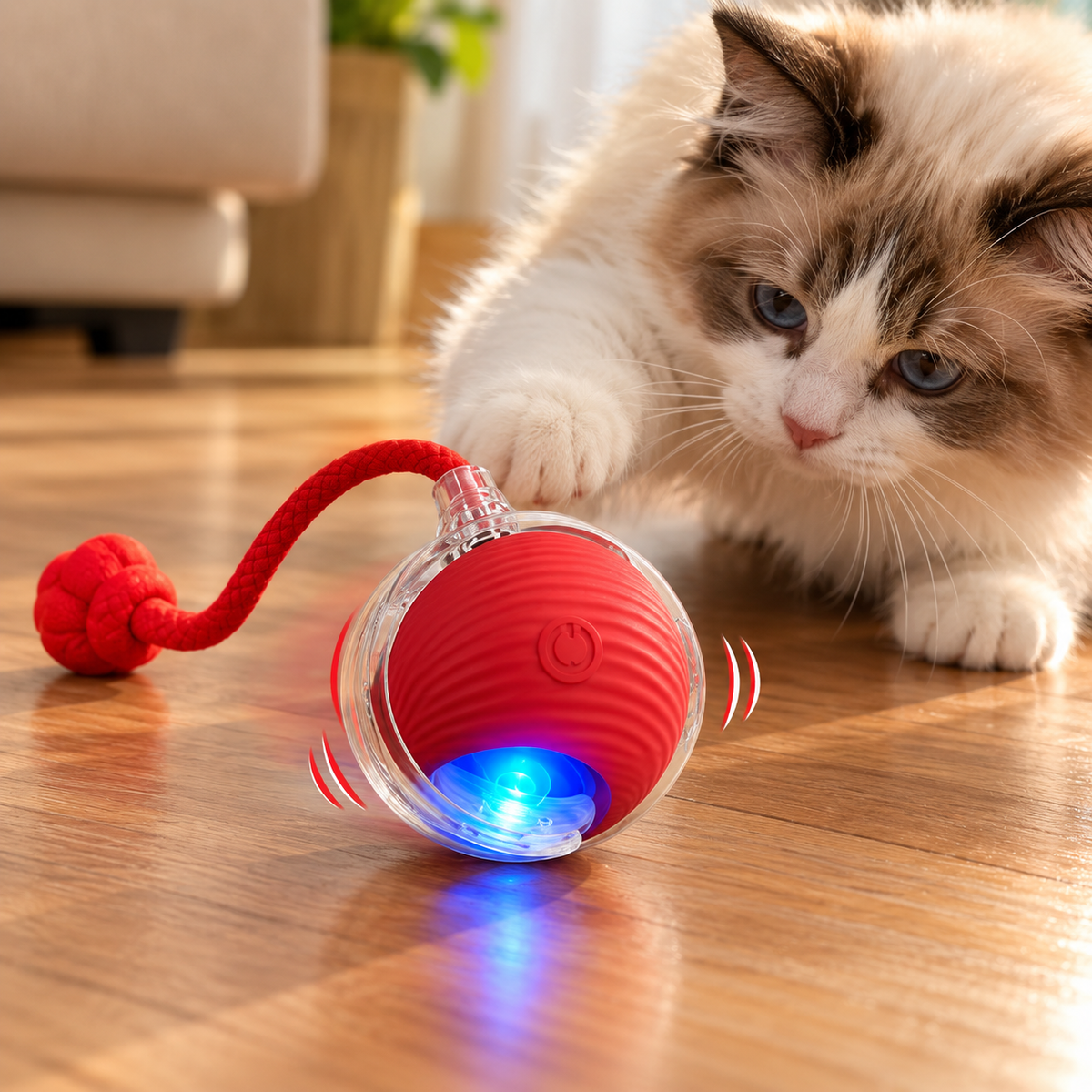 Balle Intelligente Interactive pour Chat – Jouet Automatique 3 Modes avec Lumière LED & Recharge USB-C