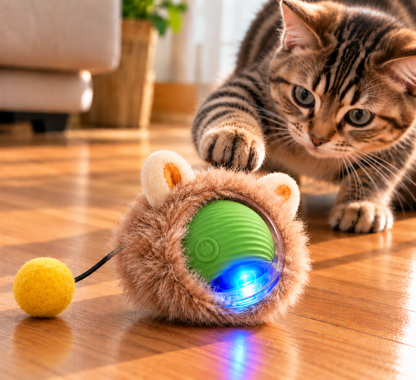 Balle Intelligente Interactive pour Chat – Jouet Automatique 3 Modes avec Lumière LED & Recharge USB-C
