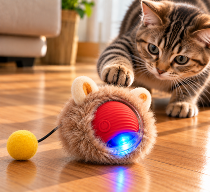 Balle Intelligente Interactive pour Chat – Jouet Automatique 3 Modes avec Lumière LED & Recharge USB-C