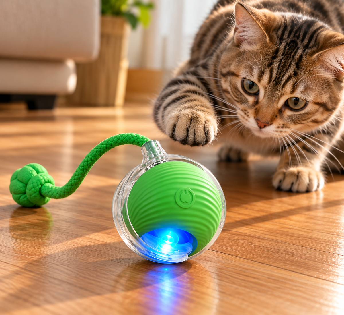 Balle Intelligente Interactive pour Chat – Jouet Automatique 3 Modes avec Lumière LED & Recharge USB-C